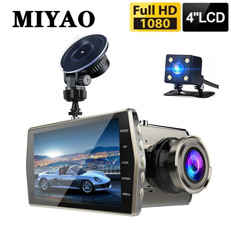 

Vehicle Video Recorder Car DVR Camera Full HD 1080P 4" IPS Dash Cam Front Rear Dual Lens Car Dvrs Night Vision Dashcam G-sensor