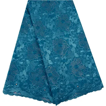 

Latest African French Lace Fabric High Quality African Tulle Lace with stones.Green Color wedding lace fabric with beaded 912