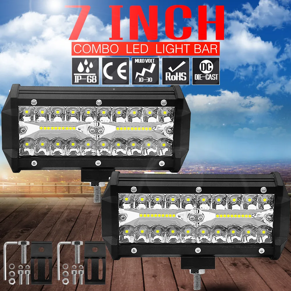 

New 40pcs 3W LED lanterna 7inch 120W LED Strip Light Working Refit Off-road Vehicle Light Roof Strip Light lampe frontale torch