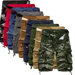 Mens Military Cargo Shorts 2024 Brand New Army Camouflage Tactical Shorts Men Cotton Loose Work Casual Short Pants Plus Size