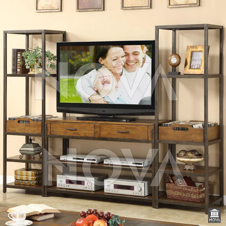 French country vintage wrought iron wood TV TV Living