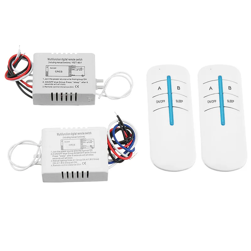 

220V 2 Way ON/OFF/Sleep Digital RF Remote Control Switch Wireless 315Mhz For Light Lamp High Quality