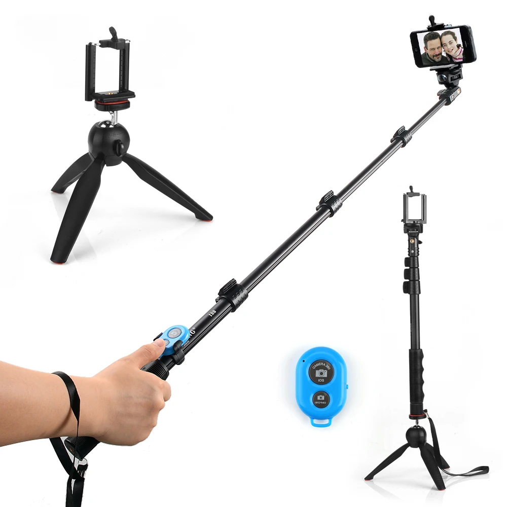 4 in 1 Yunteng 188 Selfie Stick Tripod Para Yunteng 228 Mini Tripod Bluetooth Remote Control