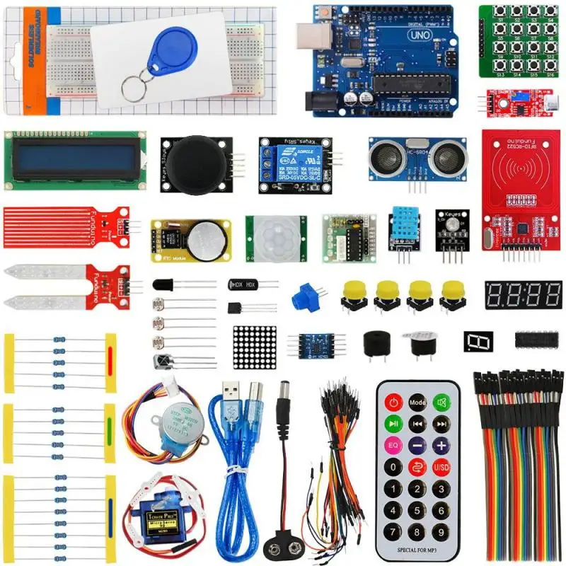 

RFID Super Starter Kit UNO R3 Development Board Set Servo Motor Modules Sensors Parts R3 Module EU Plug
