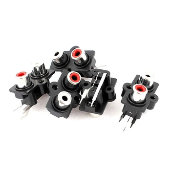 

5pcs PCB Mount 2 Position Stereo Audio Video Jack RCA Female Connector Terminal