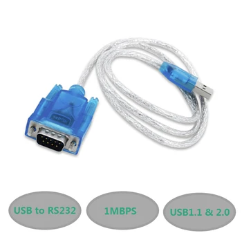 

USB to RS232 COM Port Serial 9 Pin DB9 Adapter Cable Converter for Win10/8/7/xp