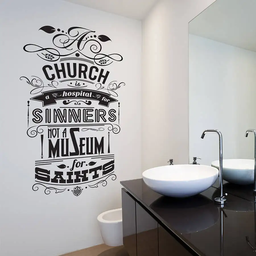 "A Church Is A Hospital"Wall Sticker Home Decor lavatory Living