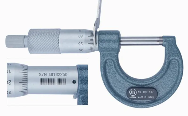 Tanie CNC Mitutoyo narzędzie zewnętrzne mikrometry 0-25 25-50 50-75mm dokładność 0.01mm obróbka metali sklep