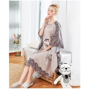 

Summer Nightgowns Women Sleepwear Faux Silk Sleepskirts Lady Onesize Homewear Breathable Fashion Women Comfortable Sleepdress