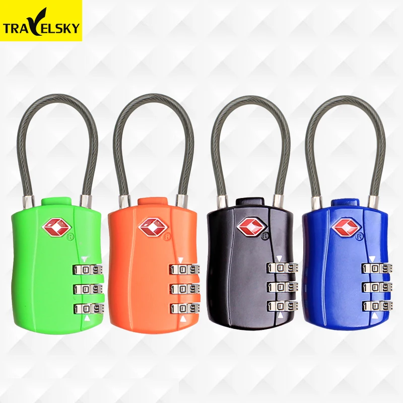 Free shipping 1pcs  travel luggage lock anti-theft lock TSA customs metal three layer password locks 4 colors 13324