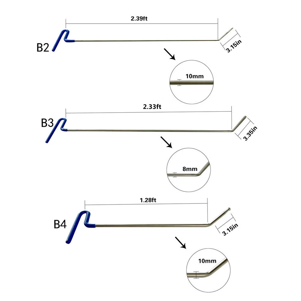 PDR крюк инструменты Толкатель-идеально подходит для удаления вмятин ремонт резиновый молоток кран вниз ручка инструменты