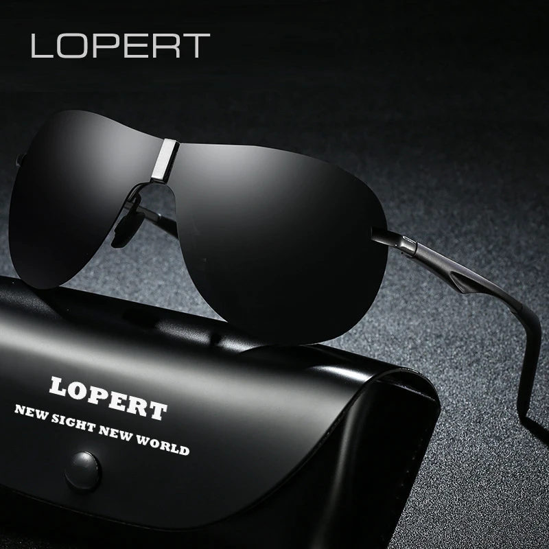 

LOPERT Men's Sunglasses Brand Designer Pilot Polarized Male Driving Sun Glasses fishing glasses oculos de sol masculino For Men