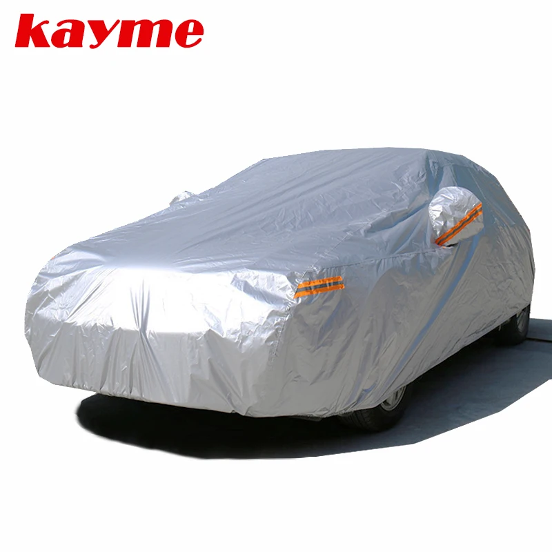 Kayme waterproof car covers outdoor sun protection cover for car reflector dust rain snow protective suv sedan hatchback full s Kayme waterproof car covers outdoor sun protection cover for car reflector dust rain snow protective suv sedan hatchback full s