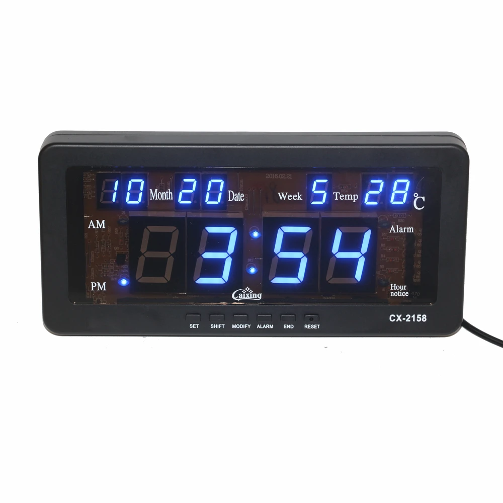 Electronic LED Alarm Clock with Date Temperature and Week Hourly Chime
