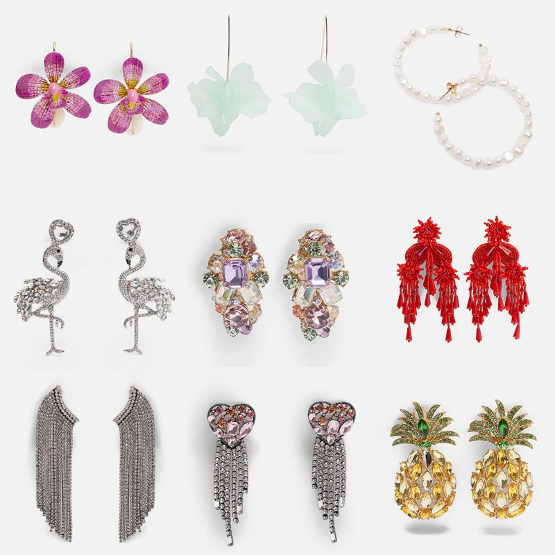 

Ztech Za 2019 New 32 Bohemian Crystal Pearl Shell Earrings For Women Unique Design Wedding Jewelry Flowers Drop Dangle Earrings