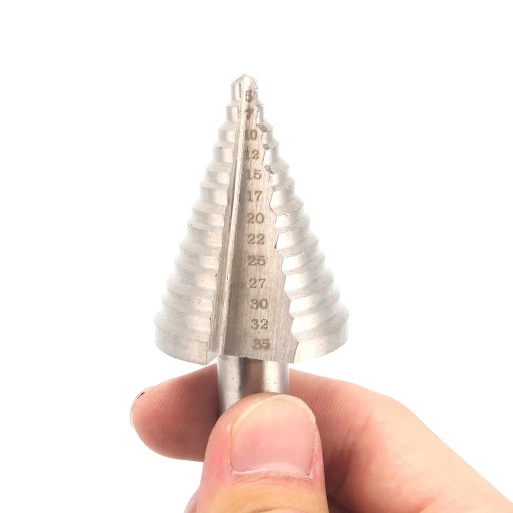 Veconor 5-35mm 13 sizes impact step drill bit HSS multiple hole cutter tool set woodworking metal drill 12mm round shank