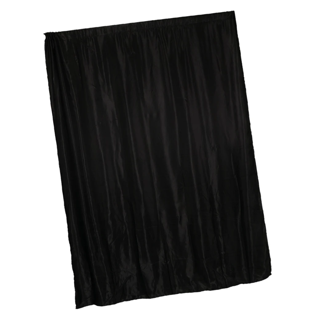1pc Blackout Window Curtains Rod Pocket Satin Window Curtains Blackout Shade Curtains for Home Living Room Bedroom Hotel - Black