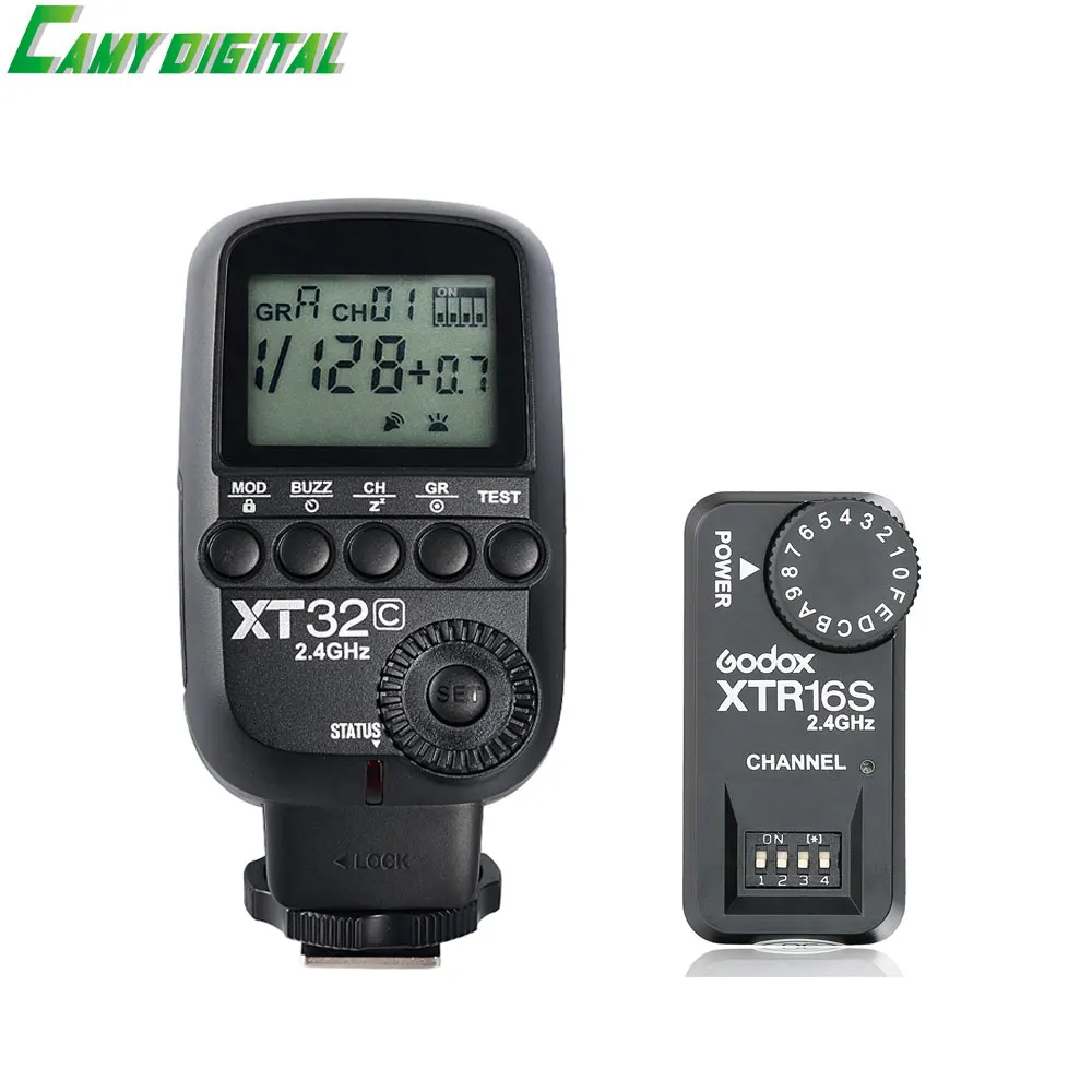 

Godox XT32C HSS 1/8000s 2.4G Wireless X System Power Control Flash Trigger with screen+XTR-16S For V850II/V860II-C/V860N-N,etc