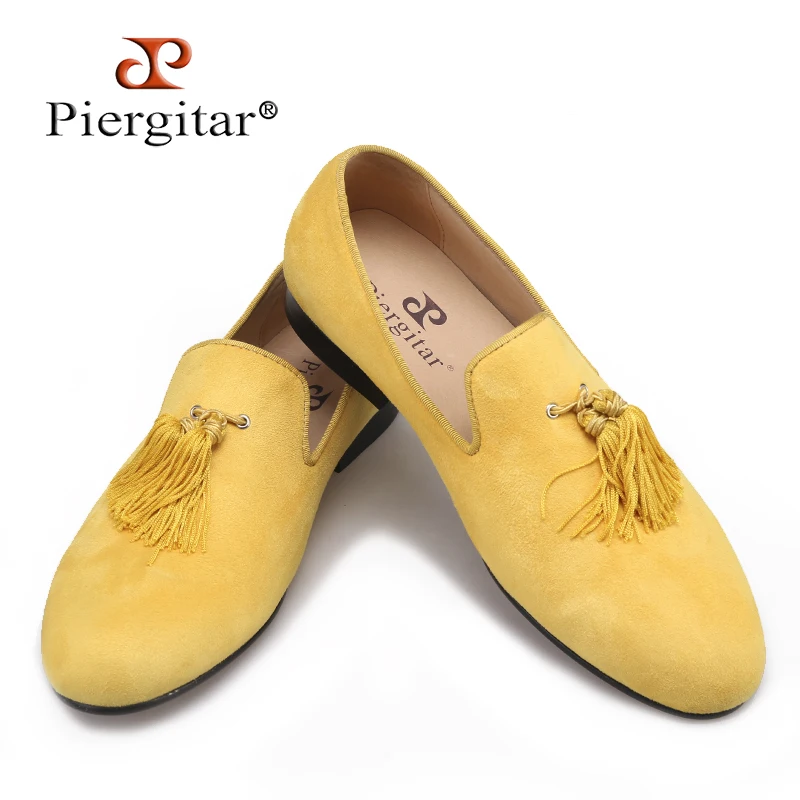 Piergitar New Style Handmade Yellow Color Men Velvet Shoes With Fashion Tassels Party And Wedding Men Dress Shoes Male Loafers Shoes With Fashion Shoesshoes Fashion Aliexpress