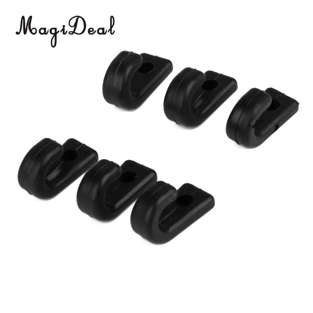 MagiDeal Hot Sale 6Pc Nylon Single Hole Lashing J-shaped Hook for Bungee Kayak Canoe Paddle Board Outfitting Rigging Replacement