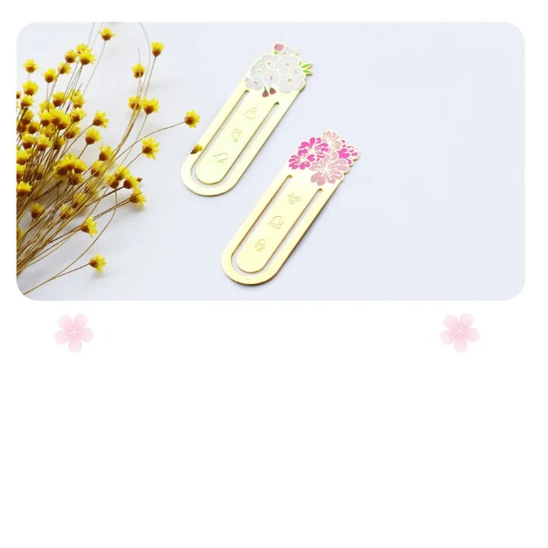 

12 pcs/Lot Mini vintage flower bookmark clips Succulent plants flowers bookmark clips Fresh gifts School supplies FC425