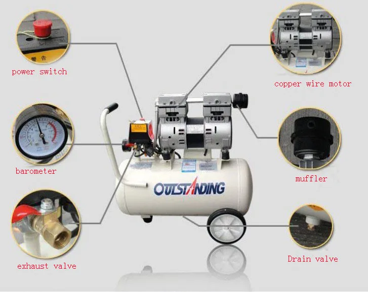 

1PC Portable air compressor,0.7MPa pressure,8L air pool cylinder,economic speciality piston filling machine