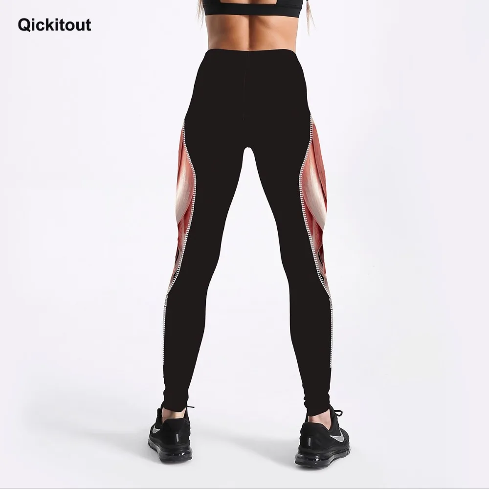 Qickitout فريد تصميم المرأة طماق تمزيق العضلات مع سستة بنطال مطبوعة الأسود صالح عارضة جديد أسفل انخفاض الشحن Qickitout فريد تصميم المرأة طماق تمزيق العضلات مع سستة بنطال مطبوعة الأسود صالح عارضة جديد أسفل انخفاض الشحن