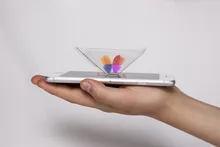 2pcs Smartphone Pyramid Projector 3D Hologram Pyramid Display Projector for Smartphone Universal for iOS Android