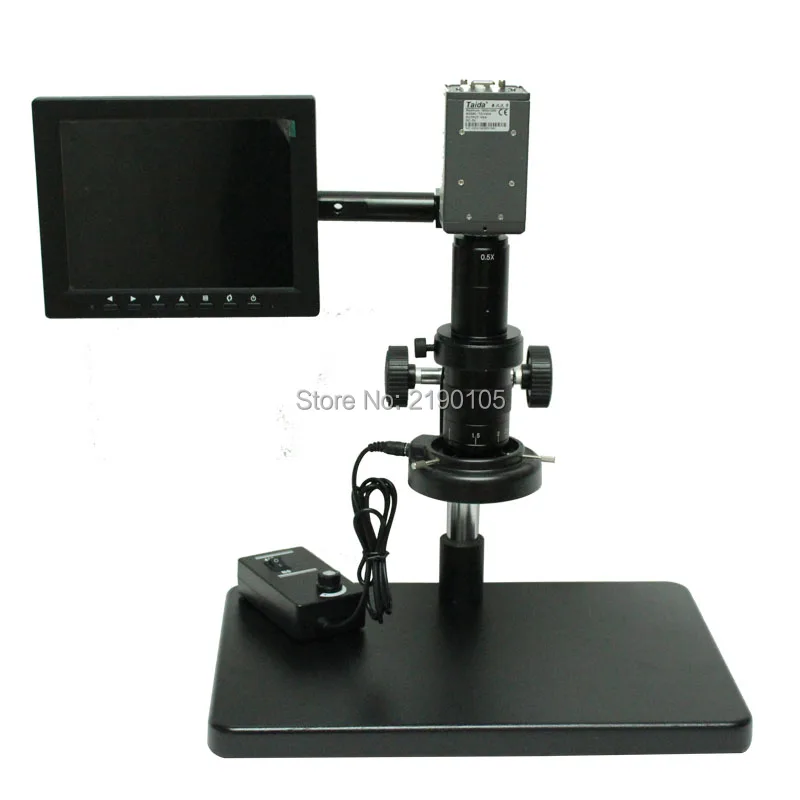 2.0MP 1/3 дюймов Сенсор цифровой микроскоп промышленности камера VGA выходы+ C-mount объектив+ регулируемое светодиодное освещение+ стойка+ гироборд с колесами 8 дюймов сенсорный экран
