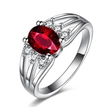 Luxurious Ruby Jewelry Wedding Engagement Accessories Women Silver Plated Rings For Party New 2016 A1155