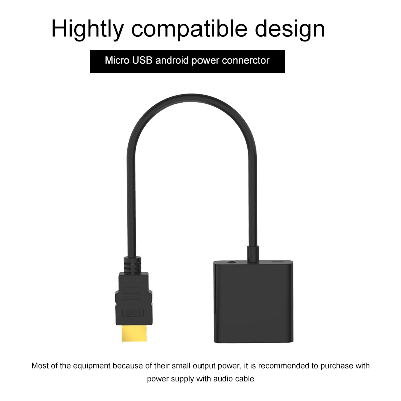 Кабель HDMI к VGA 1080P цифро аналоговый для ноутбука/ПК адаптер Папа мама WIN