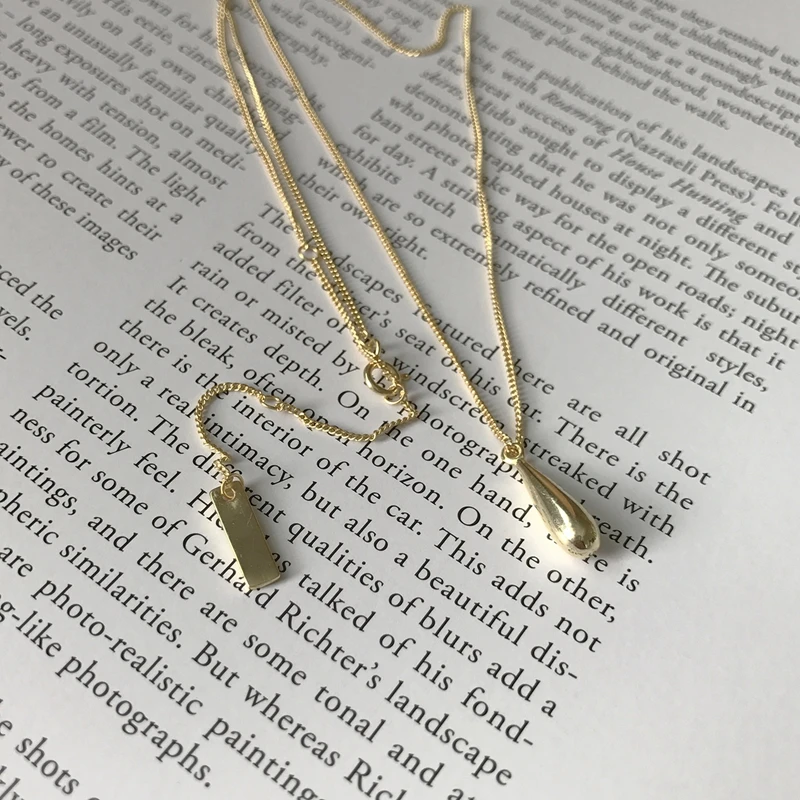 

Sterling 925 silver water drop pendants necklace simple fashion necklace water drop necklace for women 2018 charms jewelry