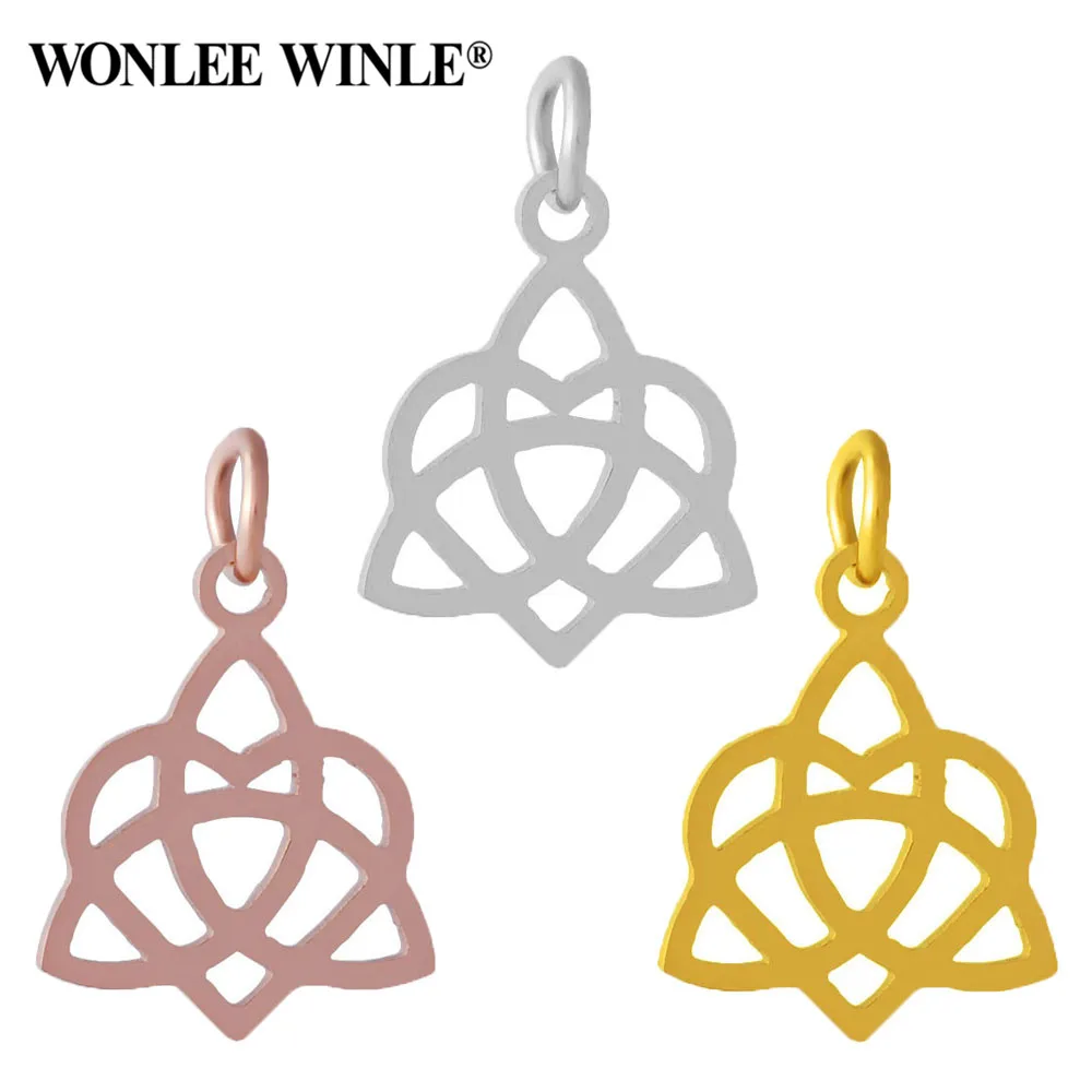 

Wonlee Winle Silver Rose Gold Never Fade Stainless Steel Heart Knot Charm Pendants for DIY Bracelet Necklace Jewelry Making