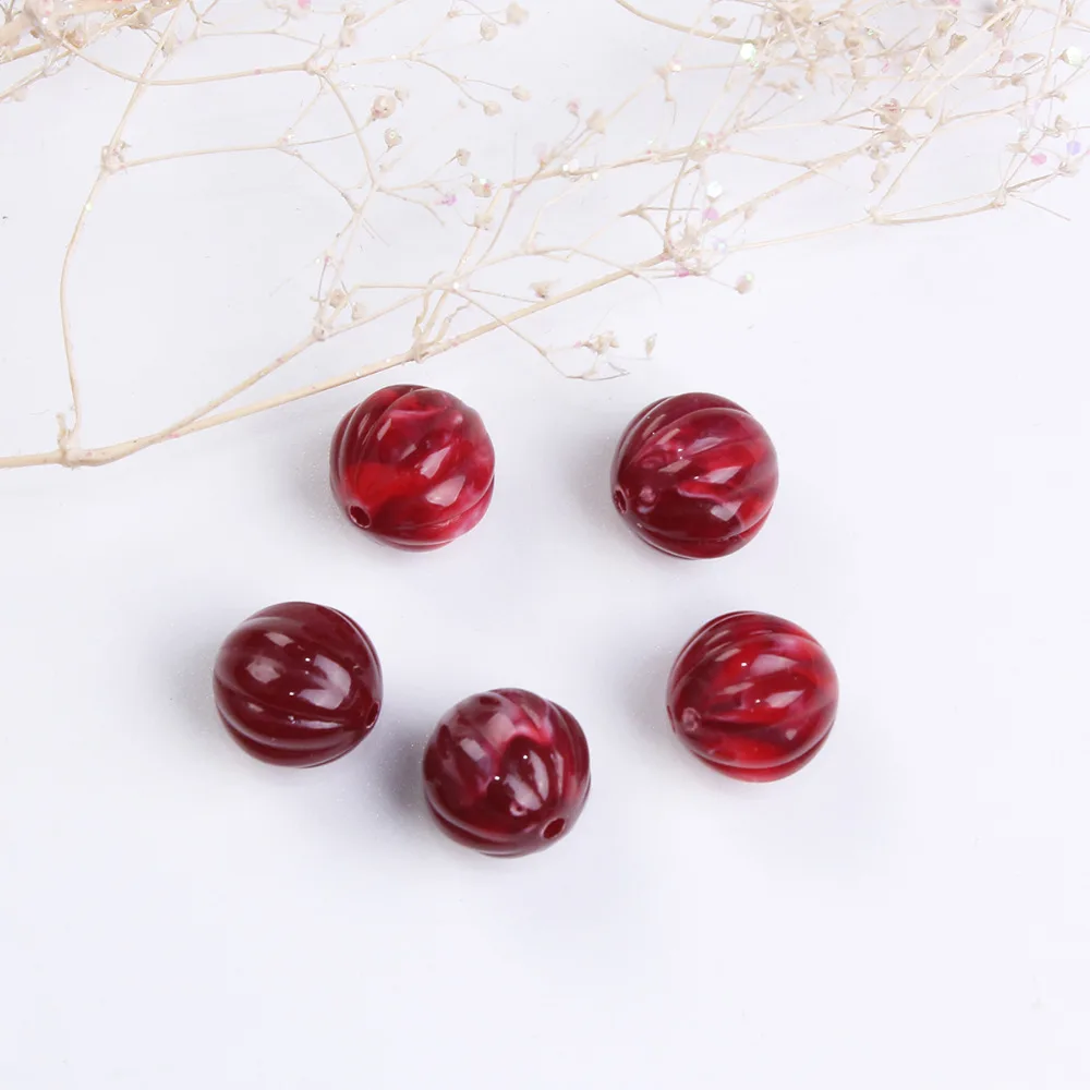DoreenBeads акриловые шарики винно красные светло кофейные бежевые с мраморным