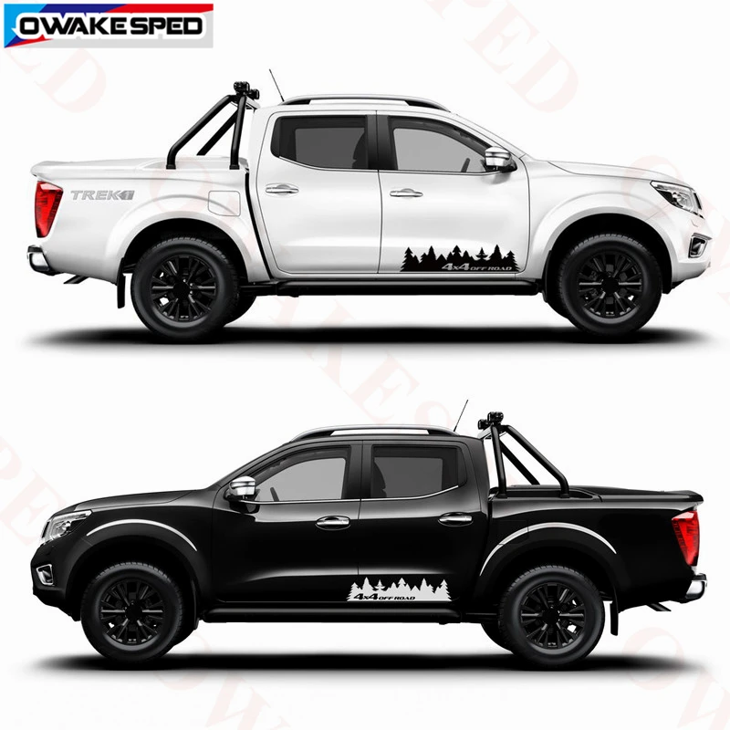 2PCS 4X4 OFF ROAD Forest Graphics Vinyl Decals Car Sticker Pick-up Trunk Body Stickers Auto Accessories For Ford Toyota Subaru  (1)