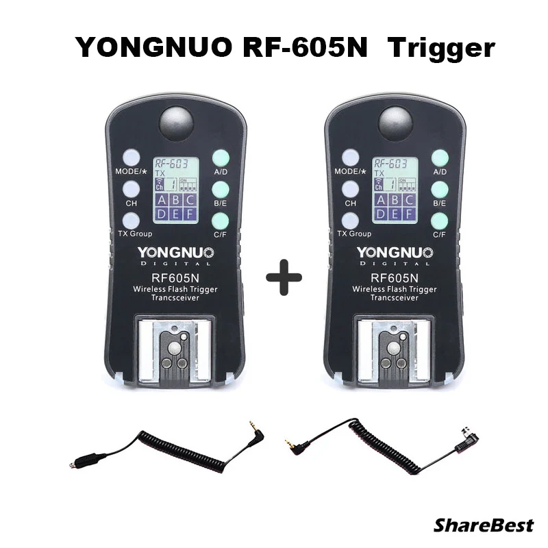 Светодиодная лампа для видеосъемки YONGNUO RF-605N RF605N RF 605 Беспроводной вспышка триггера для Nikon D7100 D7000 D5300 D5100 D5000 D3100 D90 D80 D70 D800 D700 D300