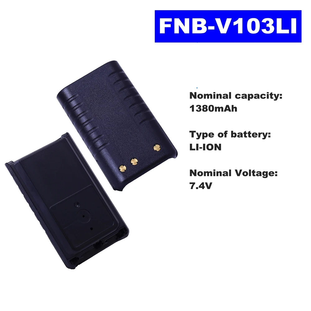 7,4 V 1380mAh литий-ионная Радио батарея FNB-V103LI для Vertex Standard Walkie Talkie VX231/228/230 двухстороннее радио 7 4 v 1800mah литий ионная радио батарея bl 1806 для hyt walkie talkie pt580h двухстороннее радио