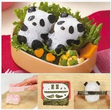 3d 귀여운 팬더 쌀 금형 정장 도시락 쌀 도구 김밥 diy 초밥 도구 요리 세트 무료 배송 0050