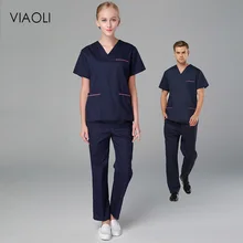 Для женщин и мужчин, хирургический костюм с v-образным вырезом, короткий, летний костюм, медицинская униформа, рукав, стоматологическая больница, доктора, рабочая одежда
