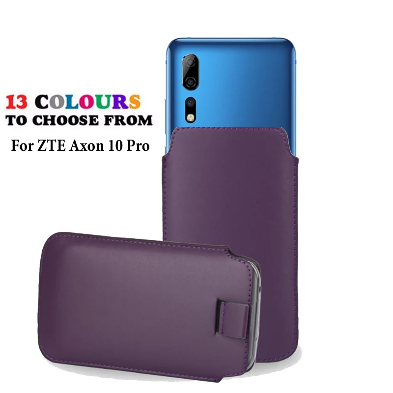 Leather Pouch Coque For ZTE Axon 10 Pro Case Pocket Rope Holster Tab