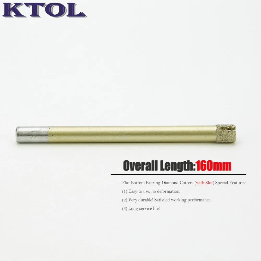 

12mm OVL-160mm Flat End CNC Mill Diamond Router Bits for Stone Marble Brazing Slot Engraving Cut Milling Cutter Tools Set