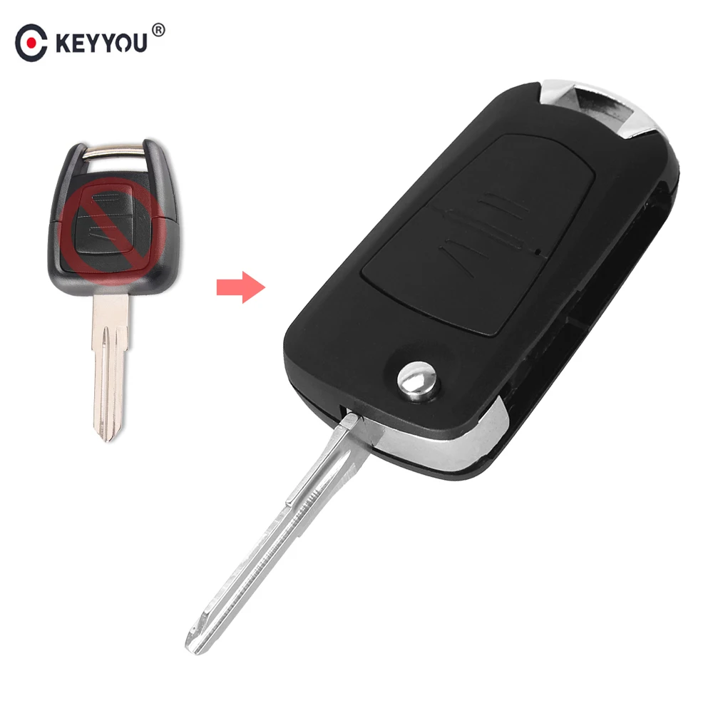 Раскладной чехол-брелок KEYYOU для Vauxhall Opel Corsa Astra Kadett Vectra Zafira 2 кнопки с лезвием HU46 |