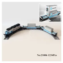 IN STOCK H&HXY 21006 1234pcs New Genuine Technic Ultimate Series The Maersk Train Set Lepin Building Blocks Bricks Toys 10219
