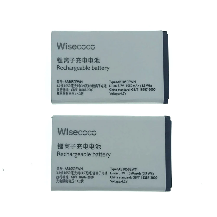 Wisecoco 2 шт./лот AB1050EWM 1050 мАч новый мощный аккумулятор для Philips Xenium X216 CTX216 телефон