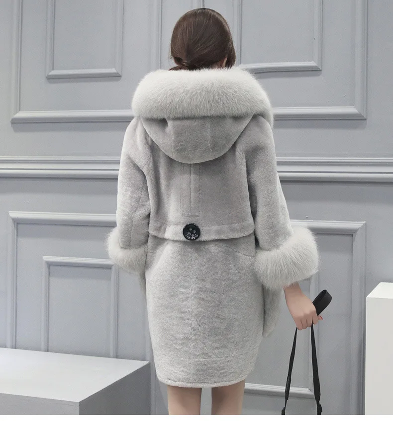 Leiouna/зимняя нейлоновая стеганая куртка, Женское пальто с воротником из искусственного меха, пальто средней длины с капюшоном, S-4XL, парка Mujer, новинка