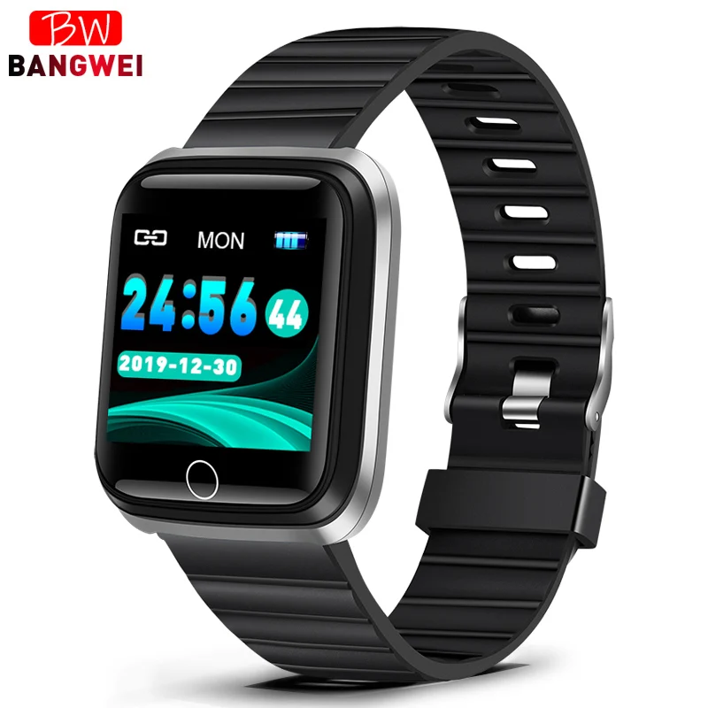 LIGEI, умный браслет, пульсометр, монитор артериального давления, фитнес-трекер, спортивные водонепроницаемые Смарт-часы, мужские wo, для IOS/Android - Цвет: Silver black