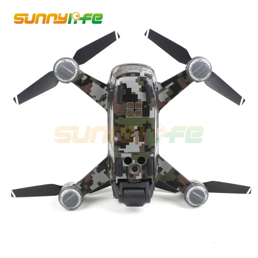 Sunnylife Waterproof PVC Stickers Camouflage Decals Aircraft Remote Controller Battery Skin for DJI SPARK