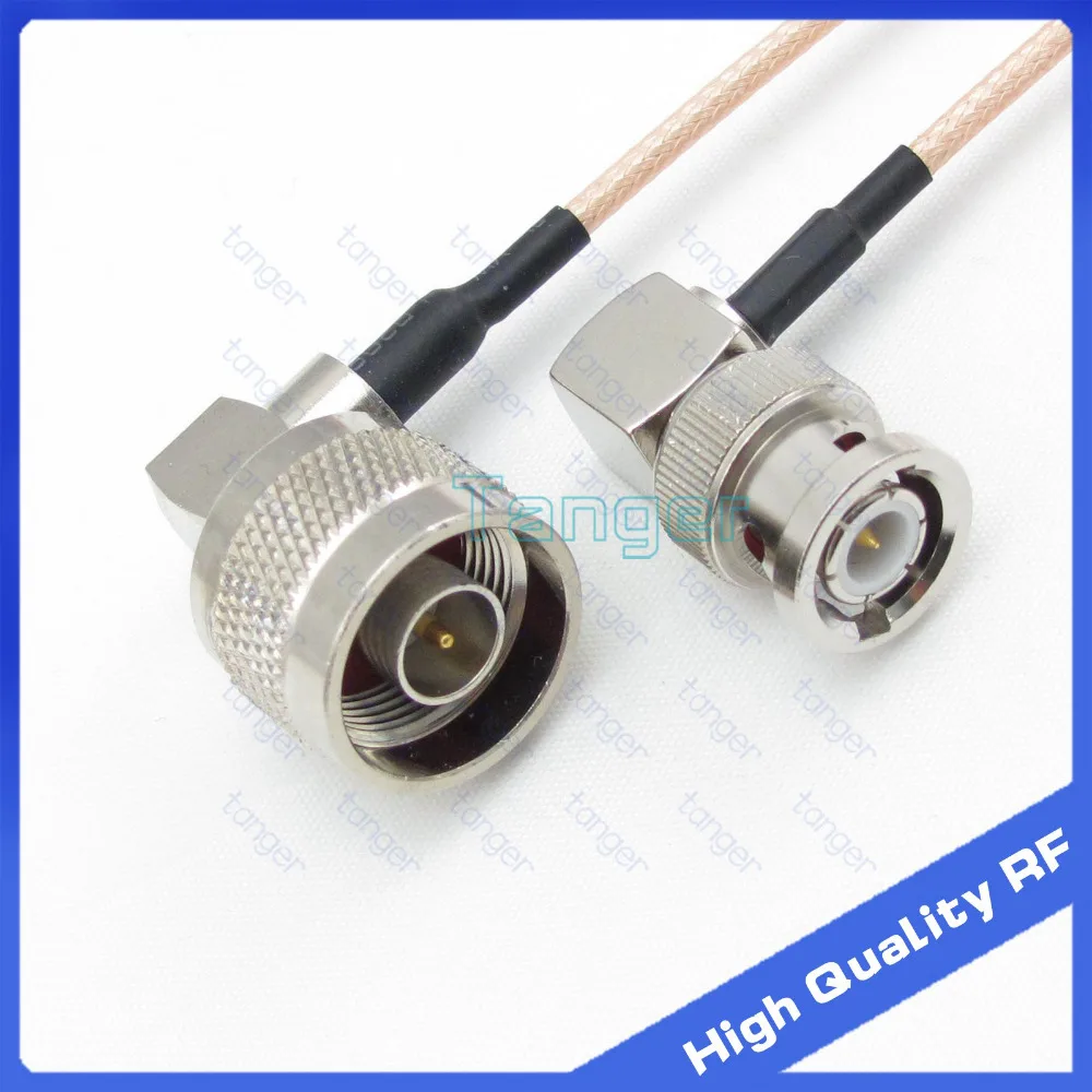 

N male right angle to BNC male right angle with RG-316 RF Coaxial Pigtail Jumper cable 6" 15cm Tanger High Quality RF cables