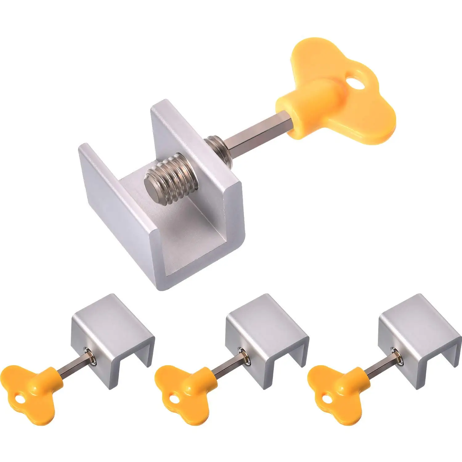 

Adjustable Sliding Window Locks Aluminum Alloy Window Door Frame Security Locks with Key for Home and Office 8pcs
