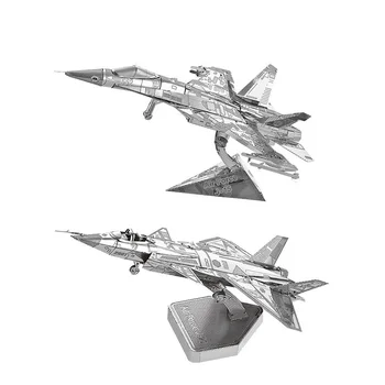 

2pc set Nanyuan 3D Metal Puzzle Air Force J-20 and Air Force J-15 model DIY Laser Cut Assemble Jigsaw Toys Desktop decoration